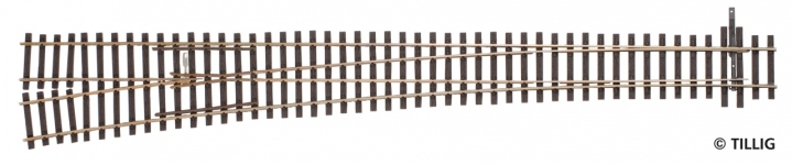 TILLIG 85327 - H0 Weiche links, Herzstückwinkel 7°, Länge 361mm
